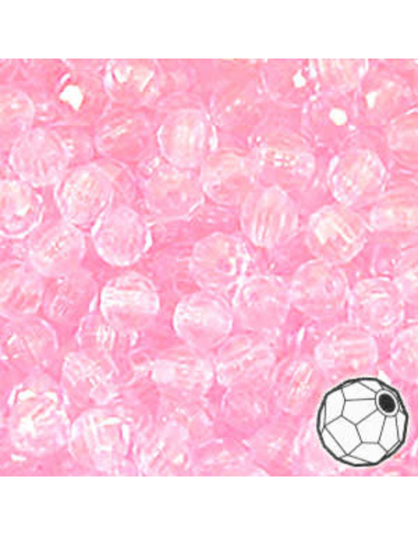 FACETED BEADS: 8MM PINK  900 PACK