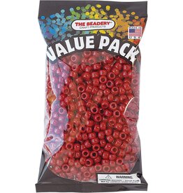 PONY BEADS: OPAQUE  RED 6mmX9mm 900 PACK