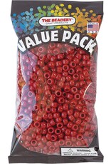 PONY BEADS: OPAQUE  RED 6mmX9mm 900 PACK