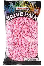 PONY BEADS: OPAQUE PASTEL  PINK 6mmX9mm 900 PACK