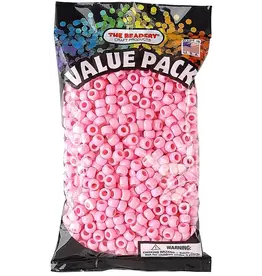 PONY BEADS: OPAQUE PASTEL  PINK 6mmX9mm 900 PACK