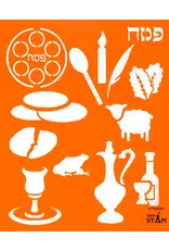 ALEF BEIS & YOM TOV STENCIL SET 8"X10" - 10 PACK