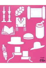 ALEF BEIS & YOM TOV STENCIL SET 8"X10" - 10 PACK