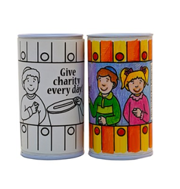 MAKE YOUR OWN TZEDAKA BOX WITH CRAYONS 2"x4"