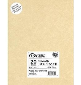 CARDSTOCK: 60LB 8 1/2"X11" AGED  PARCHMENT 20  SHEETS