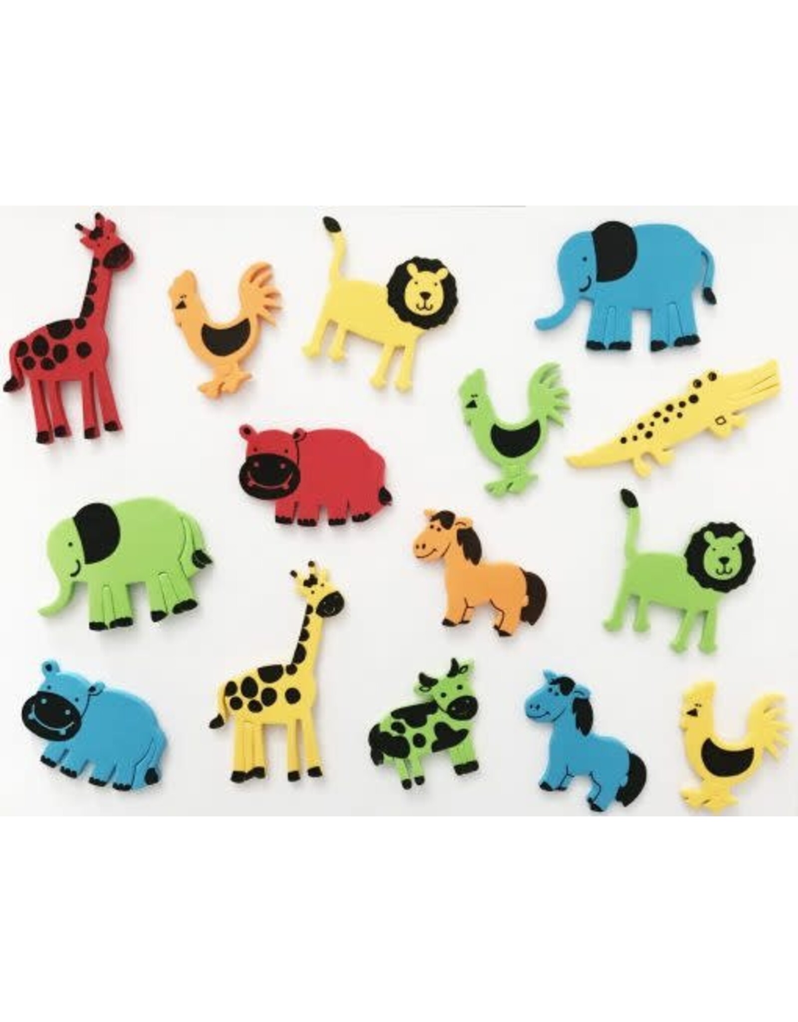 FOAM STICKER - FARM AND ZOO ANIMALS - 64 PACK