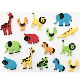 FOAM STICKER - FARM AND ZOO ANIMALS - 64 PACK