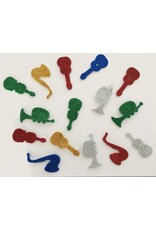 FOAM STICKER - GLITTER MUSIC SHAPES - 56 PACK
