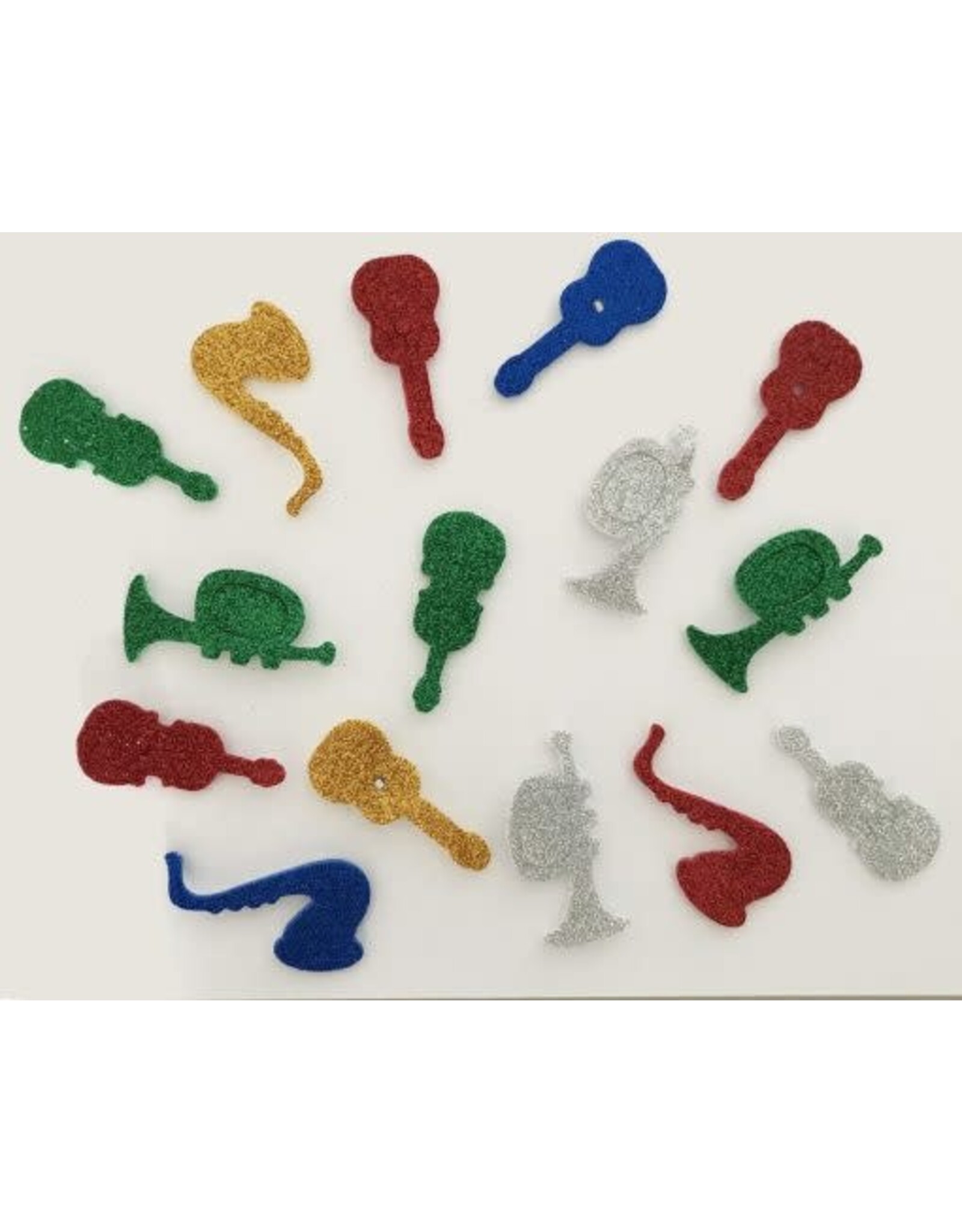 FOAM STICKER - GLITTER MUSIC SHAPES - 56 PACK