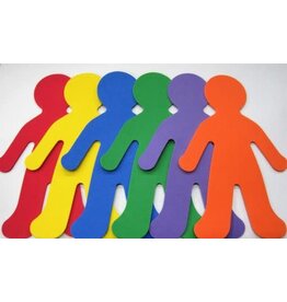 FOAM SHAPE: PEOPLE ASSORTED COLORS 5.9" - 16 PACK