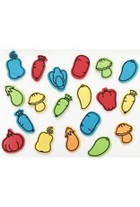 FOAM STICKER - VEGETABLE SHAPES - 63 PACK