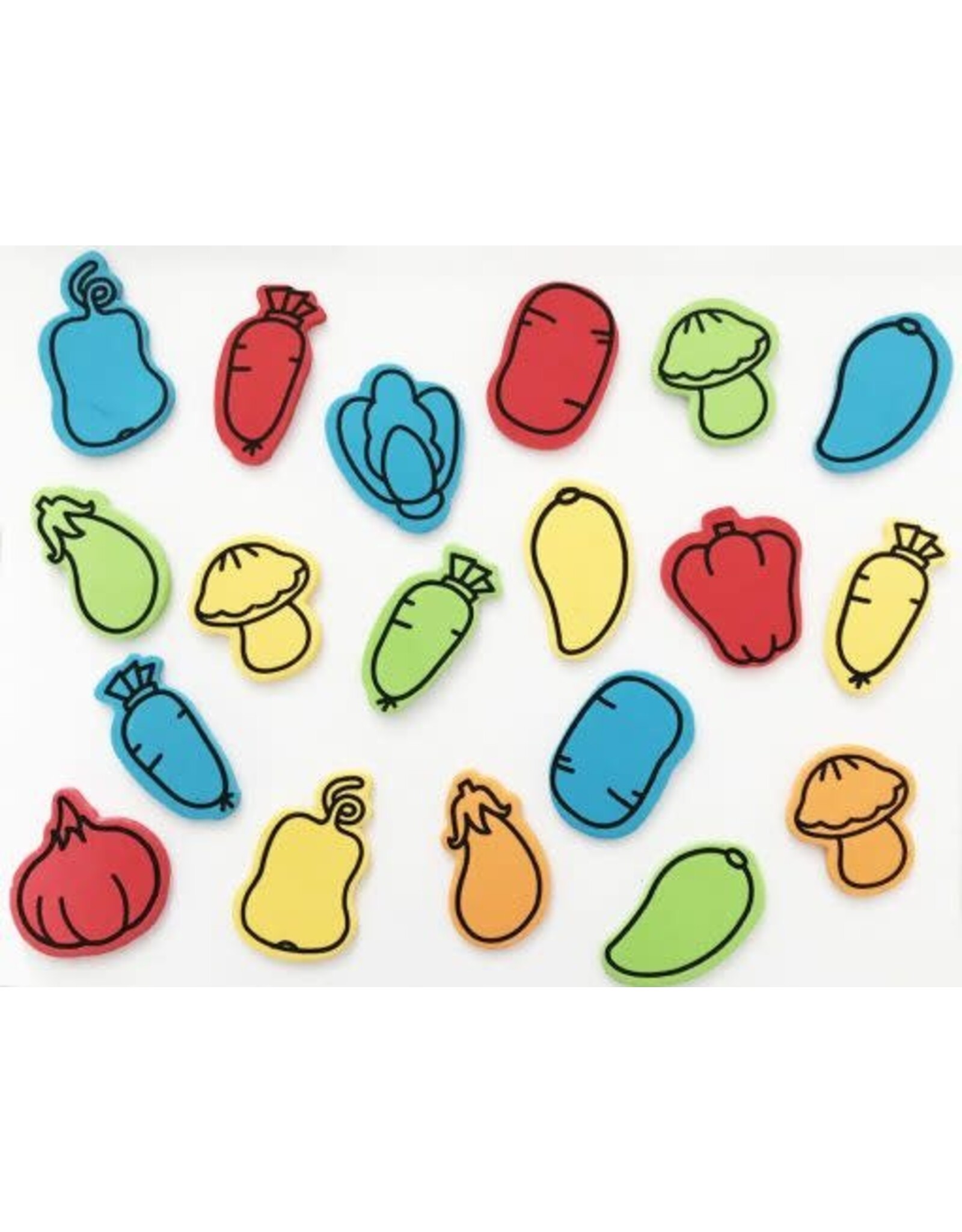 FOAM STICKER - VEGETABLE SHAPES - 63 PACK
