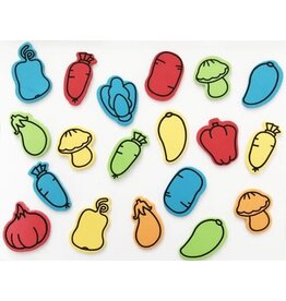 FOAM STICKER - VEGETABLE SHAPES - 63 PACK
