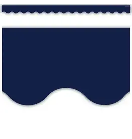 Trend Enterprises SCALLOPED  BORDERS  NAVY - 2 3/16"X35'