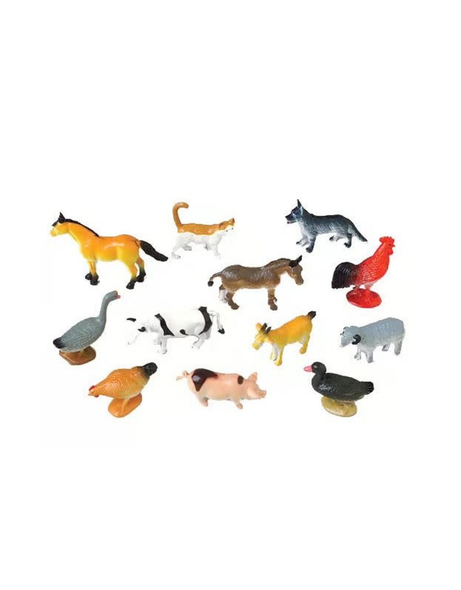 SMALL PLASTIC FARM ANIMALS 2.5"L - 12 PACK