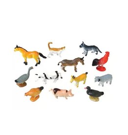 SMALL PLASTIC FARM ANIMALS 2.5"L - 12 PACK