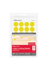 COLOR CODING STICKER:  3/4", ROUND YELLOW - 1008 PACK