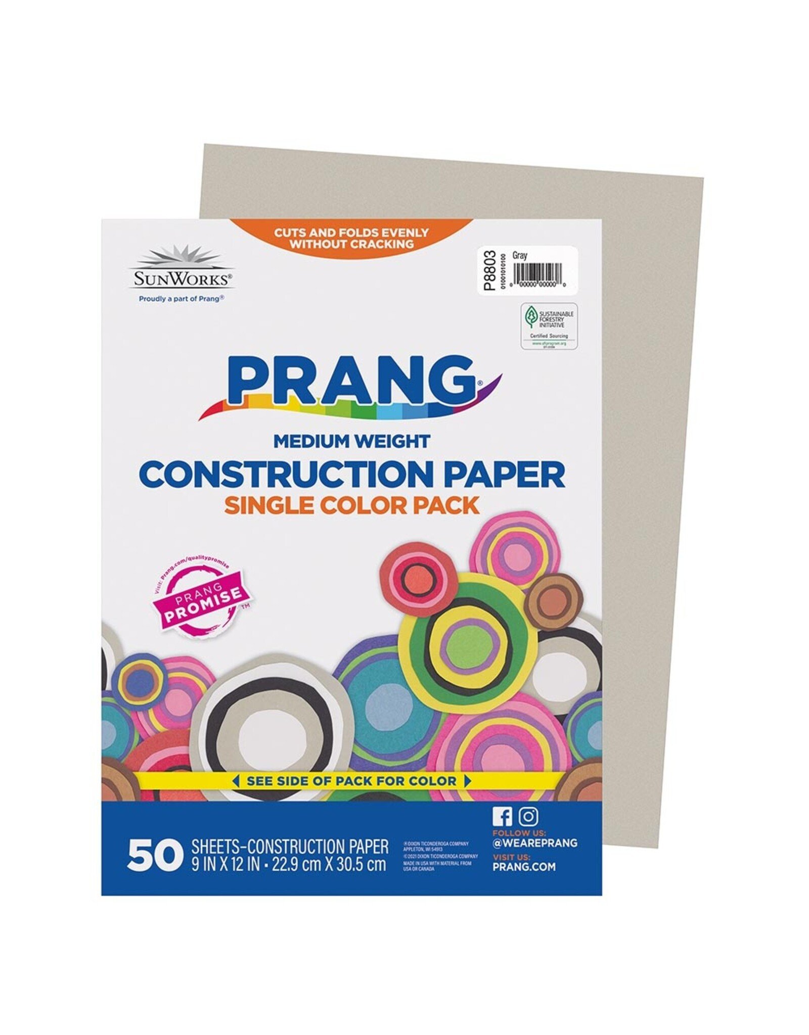 HEAVYWEIGHT CONSTRUCTION PAPER : GRAY - 9x12 - 50 PC
