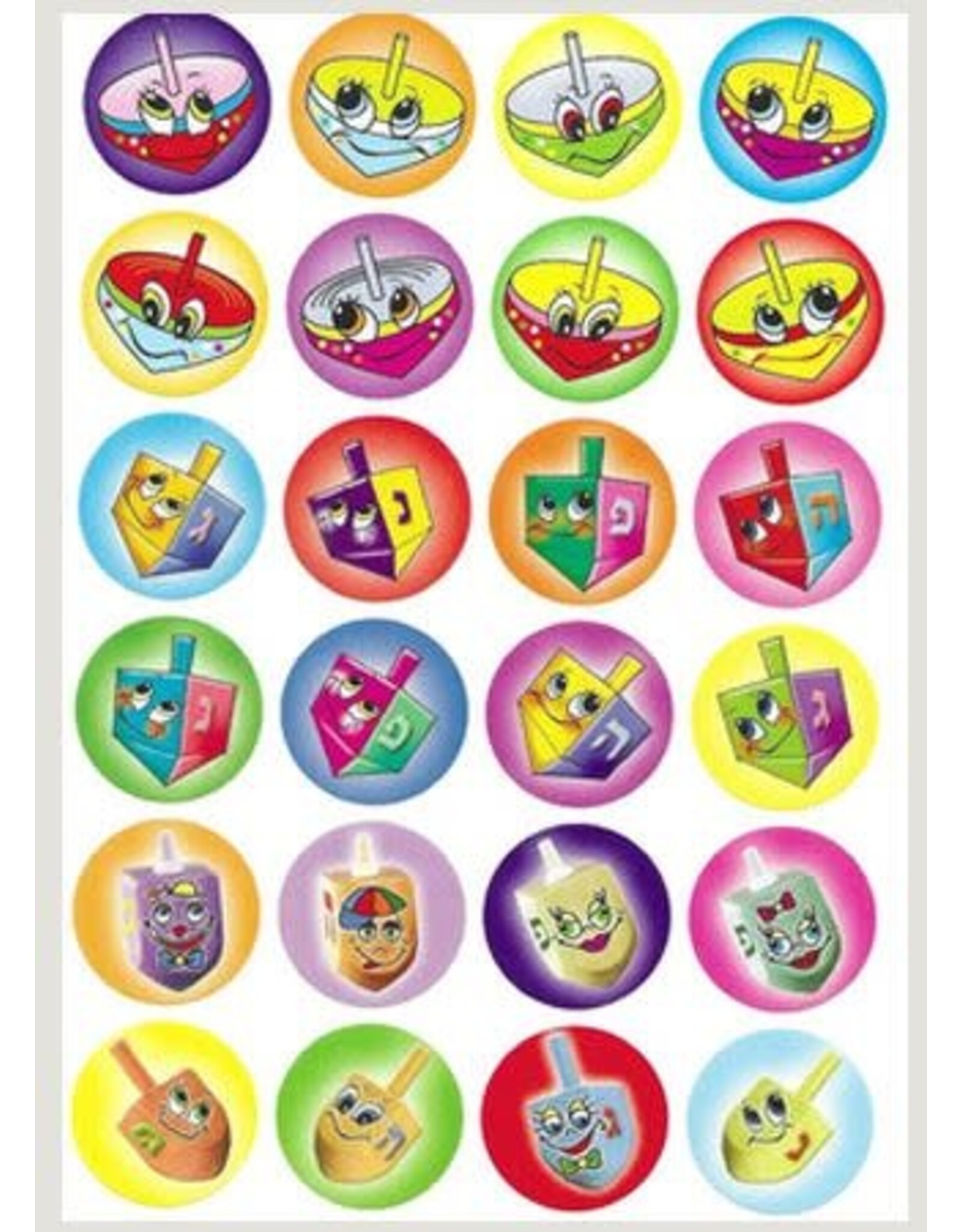 STICKERS: ASSORTED ANIMATED DREIDLES 10 SHEET