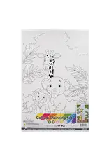 CANVAS PAINTING SET- SAFARI ANIMALS 7.5"X11.4" WITH PAINT AND BRUSH