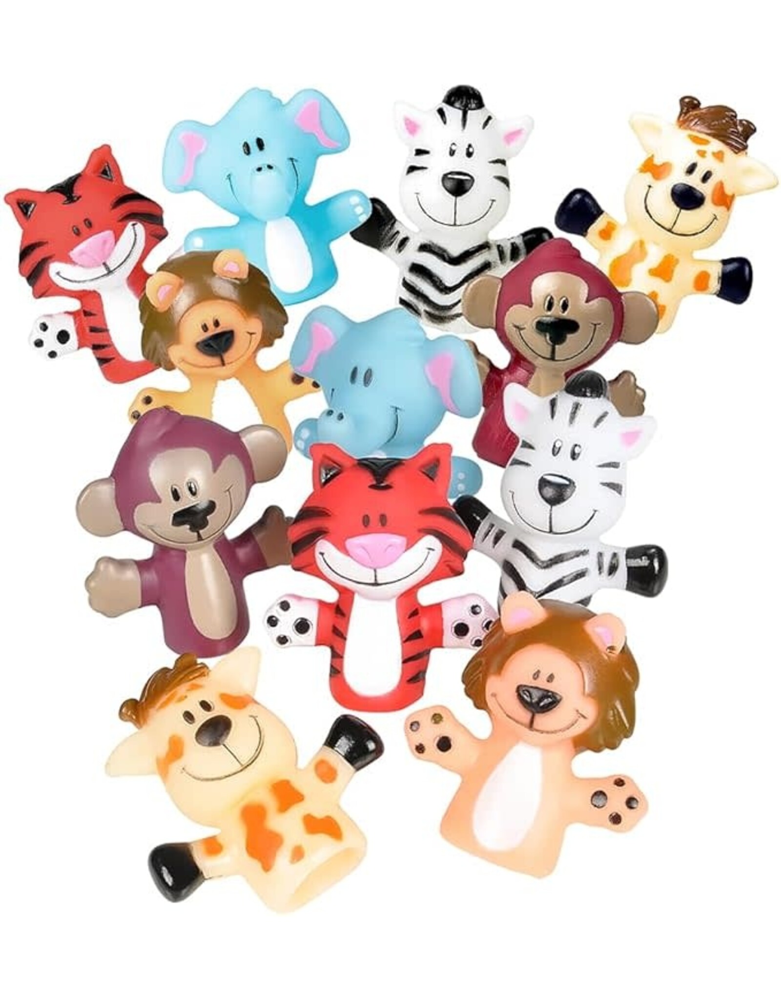 ZOO ANIMAL FINGER PUPPETS 12 PACK