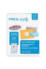 WHITE MAILING LABEL 30 PER SHEET 100 sheets