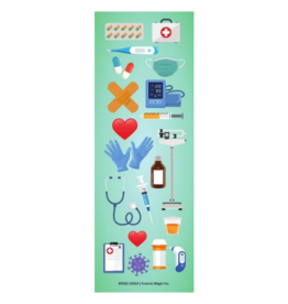 incento magic STICKERS - DIE-CUT HEALTH THEMED - 20 STICKERS PER SHEET - 6 SHEETS