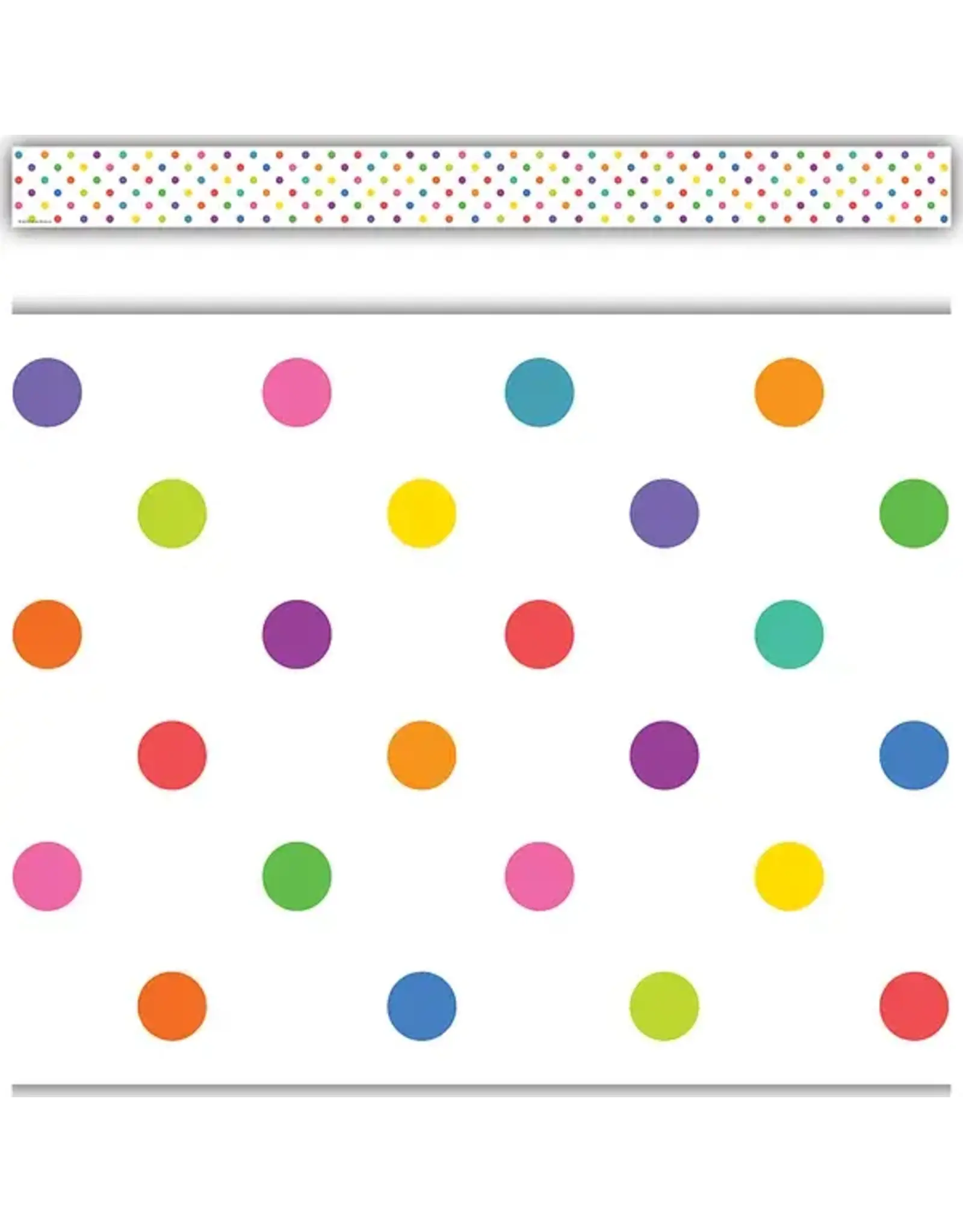 Teacher's Friend STRAIGHT  BORDERS COLORFUL DOTS - 3"X35'