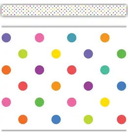 Teacher's Friend STRAIGHT  BORDERS COLORFUL DOTS - 3"X35'
