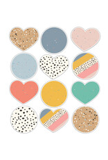 CUT OUTS:  JUMBO HEARTS AND DOTS ASSORTED 12"X12"  - 12 PACK