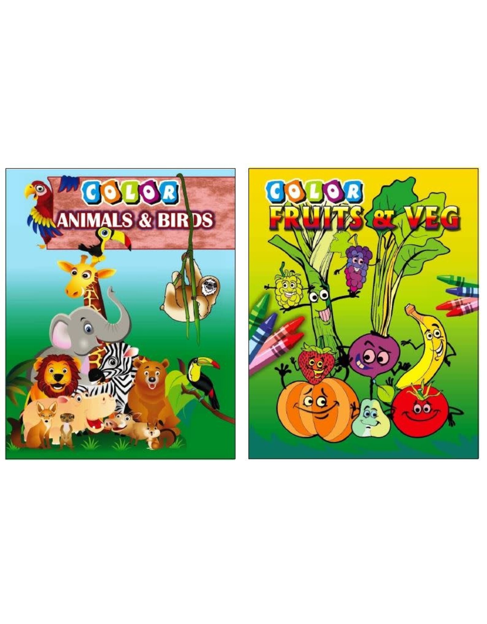 COLORING BOOK ANIMALS AND FRUIT & VEGTABLES ASSORTMENT