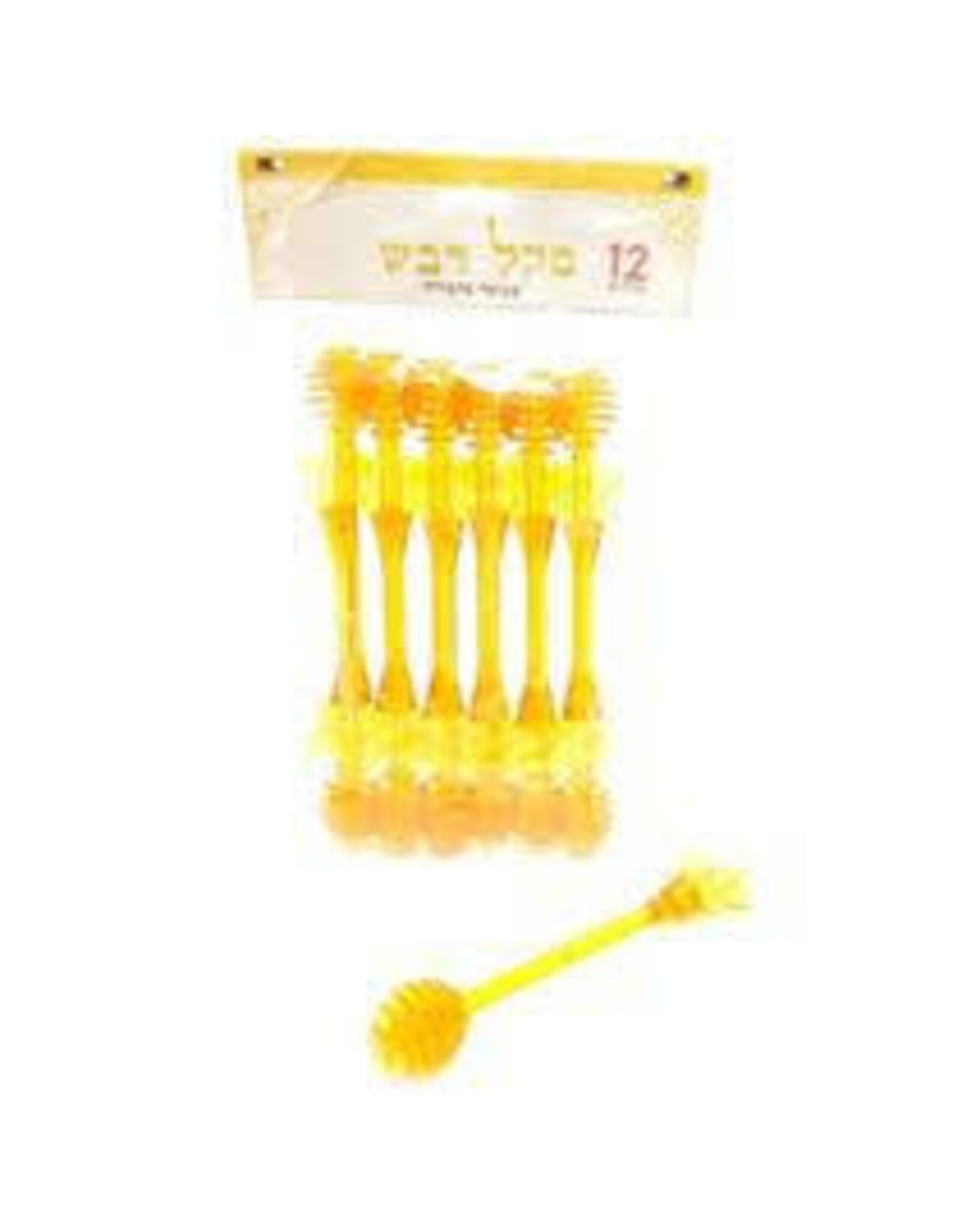 7" PLASTIC HONEY DIPPER WITH BEE TOPPER - 12 PACK