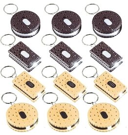 KEYCHAIN: 1.75" COOKIE  FLASHLIGHT  12 PACK