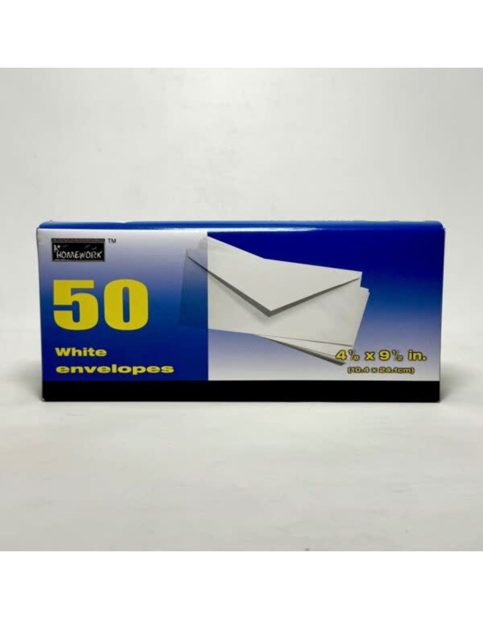 WHITE ENVELOPES: 4-1/8"x 9½"  - 50 PACK  #10