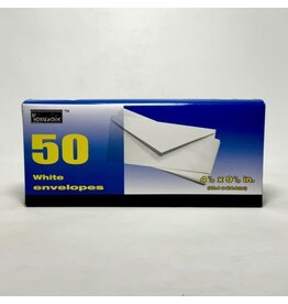 WHITE ENVELOPES: 4-1/8"x 9½"  - 50 PACK  #10