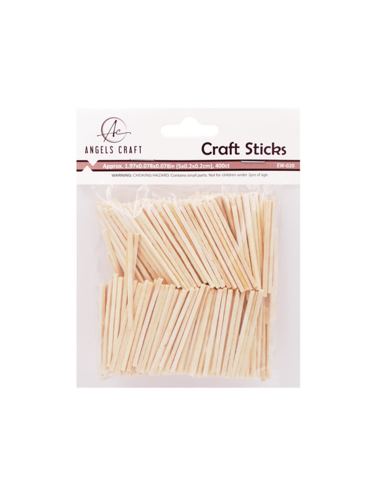 WOOD MATCH CRAFT STICKS 2" - 400 PACK