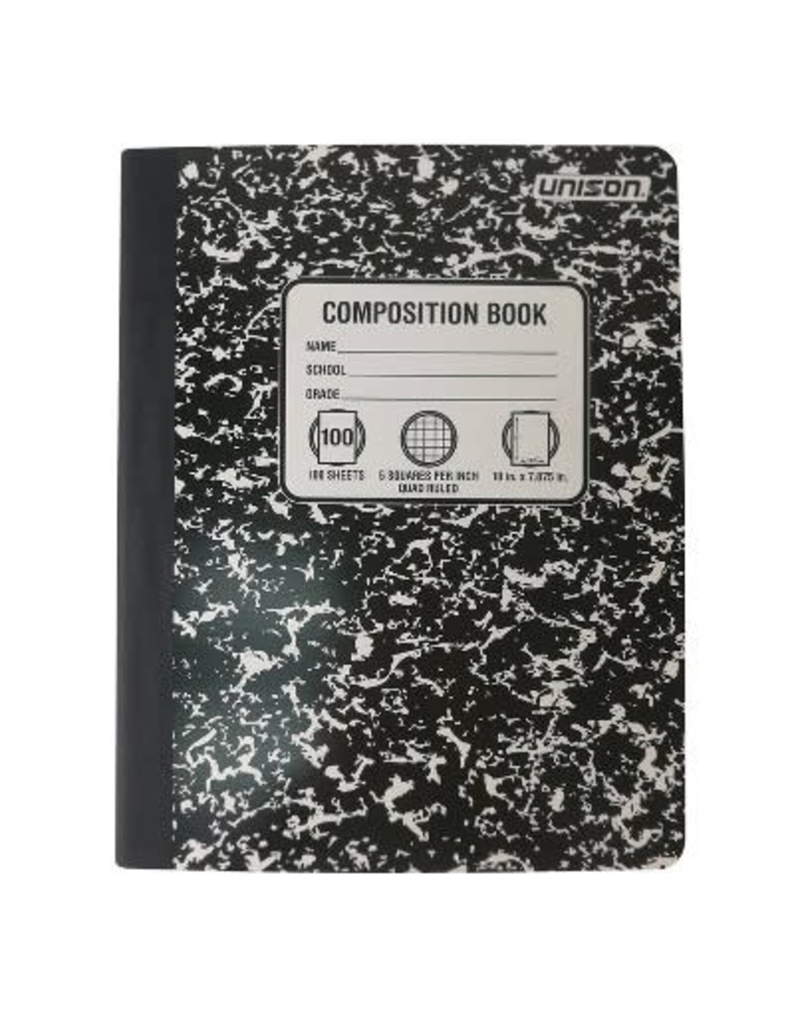 BLACK AND WHITE  COMPOSITION BOOK GRID QUAD  RULED  100 SHEETS