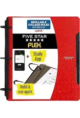 FIVE STAR 1" FLEX REFILLABLE NOTEBOOK WITH POCKETS,DIVIDERS, & PAPER- RED