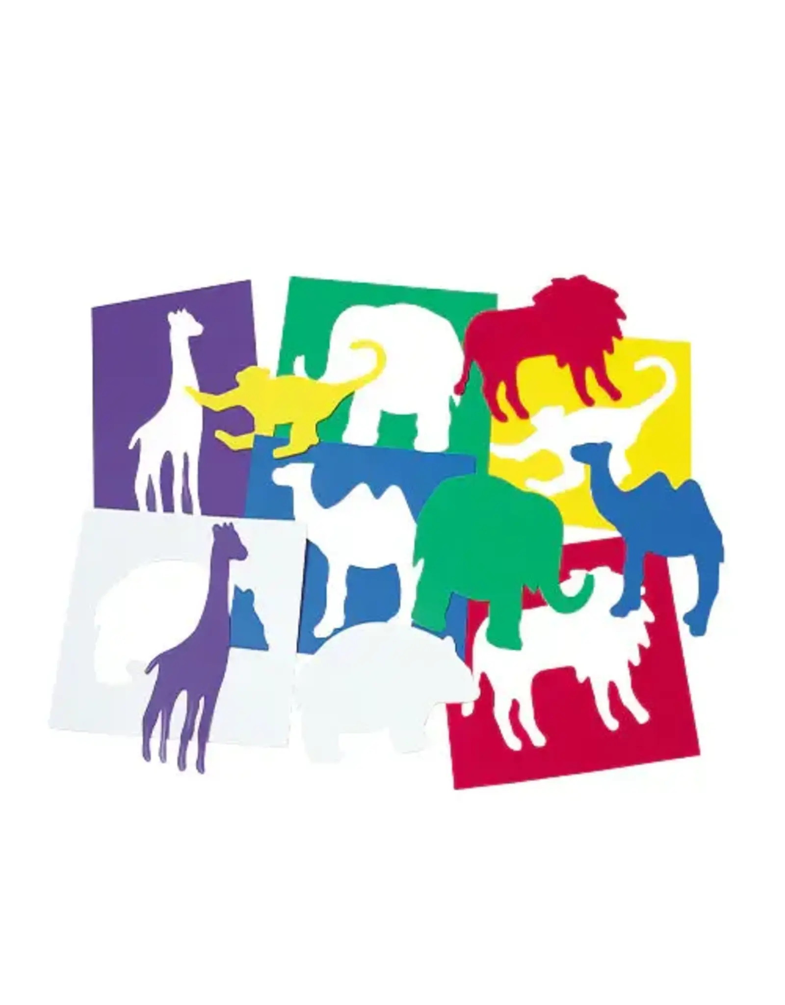 STENCIL: ZOO ANIMALS - 8.75"X6.75" - 6 PACK