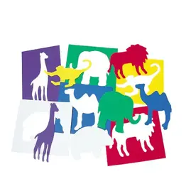 STENCIL: ZOO ANIMALS - 8.75"X6.75" - 6 PACK