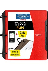 FIVE STAR 1.5" FLEX REFILLABLE NOTEBOOK WITH POCKETS,DIVIDERS, & PAPER- RED