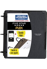 FIVE STAR 1" FLEX REFILLABLE NOTEBOOK WITH CUSTOM COVER, POCKETS,DIVIDERS, & PAPER- BLACK