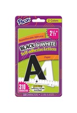 REPOSITIONABLE LETTERS:  BLACK AND WHITE  2.5" - 310 PACK