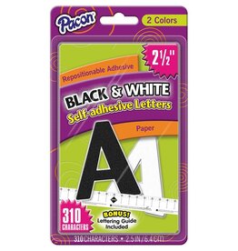 REPOSITIONABLE LETTERS:  BLACK AND WHITE  2.5" - 310 PACK