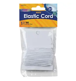 BEADING THREAD - ELASTIC - WHITE 1.2MM X 25 YARDS