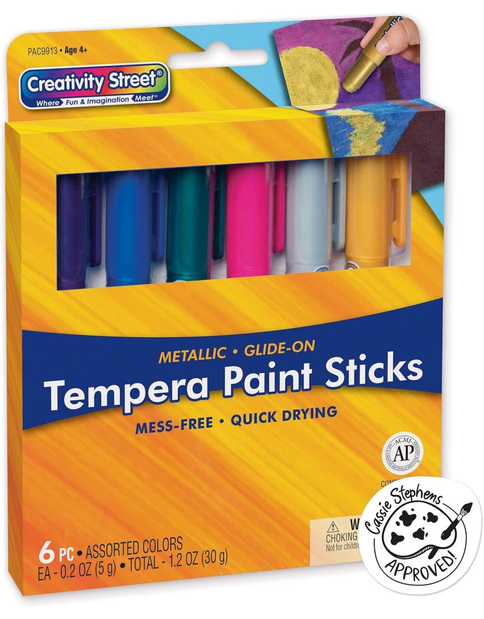 GLIDE ON TEMPERA PAINT STICKS 6 METALLIC COLORS