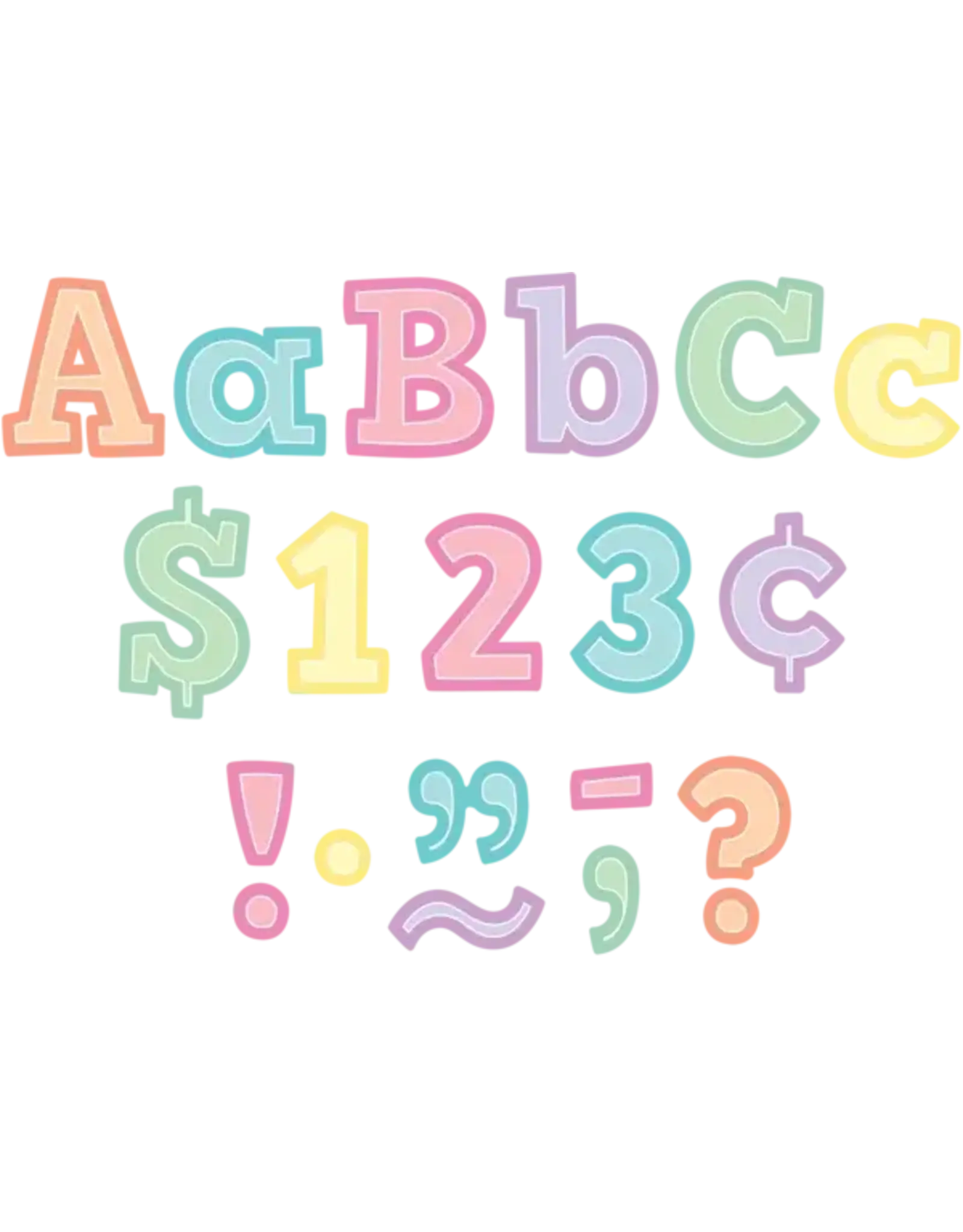 BOLD BLOCK READY LETTERS: PASTEL COLORS  4" COMBO PACK