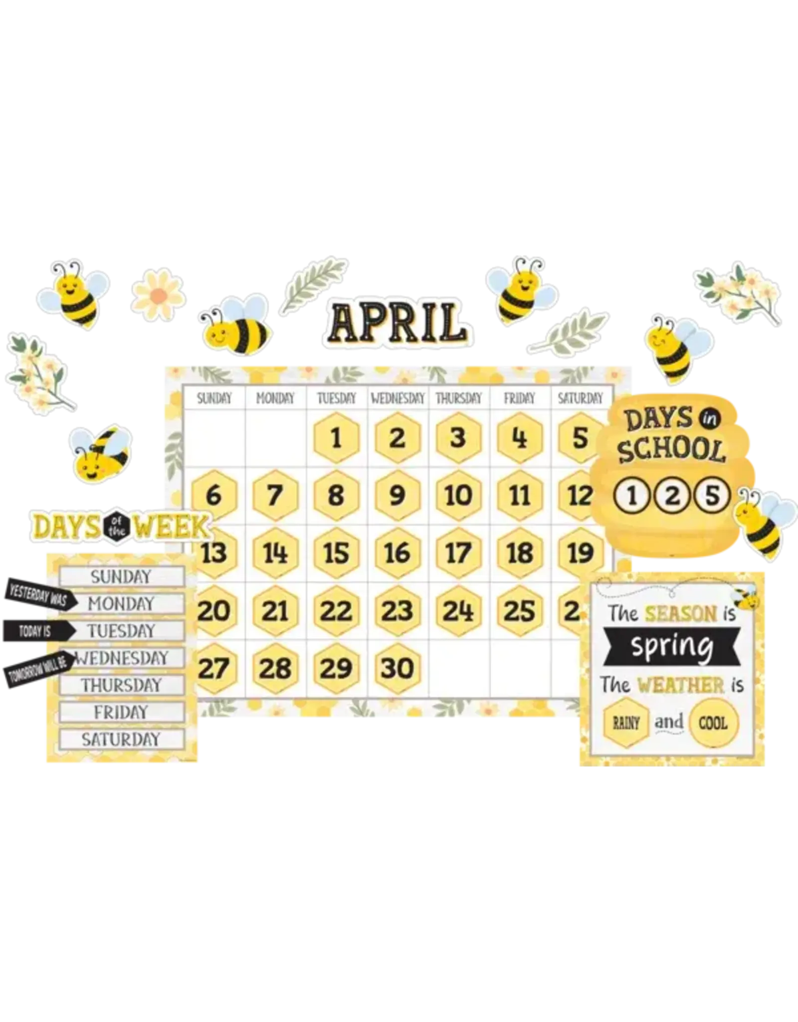 BULLETIN BOARD SET: BUZZING BEES CALENDAR