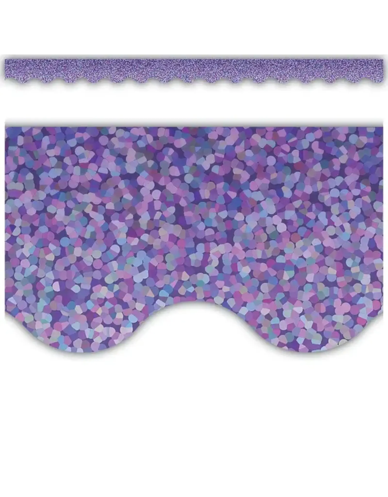SCALLOPED BORDER SPARKLE PURPLE  2 3/16"X35'