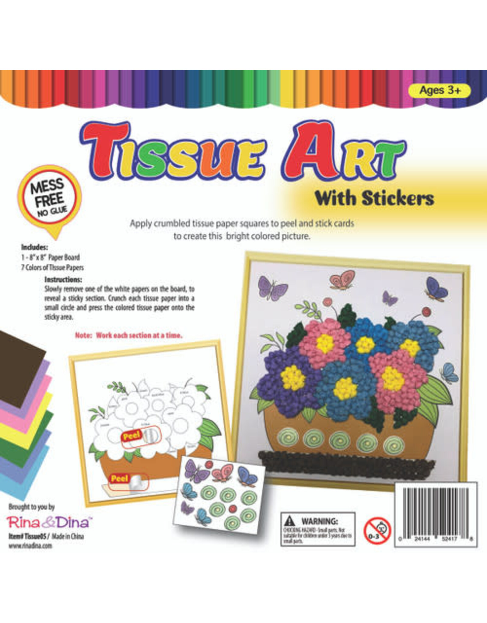 TISSUE ART WITH STICKERS - FORAL